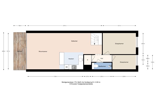 Plattegrond - Montgomerylaan 174, 2625 PT Delft - 4e Verdieping.jpg